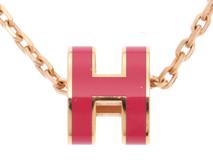 HERMES　エルメス　ポップアッシュ・ミニネックレス　　ローズ　PGGP【431】2147100548778