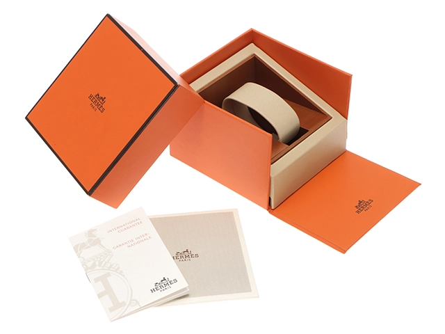 HERMES エルメス 腕時計 2003年並行品 Hウォッチ HH1.210.461/4804 ピンクギョーシェ文字盤 ステンレス クオーツ【472】SJ