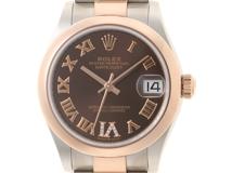 2022年正規品 ROLEX ロレックス 腕時計 デイトジャスト31 278241 オイスタースチール／エバーローズゴールド チョコレートVIダイヤモンド文字盤 オイスター 自動巻き【472】SJ