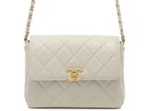 CHANEL　シャネル　マトラッセ　チェーンショルダー　AS4906　アイボリー/GP　キャビアスキン　2147100551235【434】