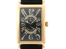 FRANCK MULLER　フランク ミュラー　ロングアイランド ビーレトログラード セコンド　1100DSR　YG/革　ブラック　メンズ　自動巻き【432】2147100551266