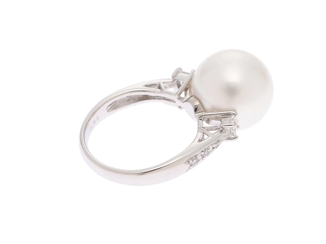 JEWELRY ジュエリー リング PT900プラチナ 約12号 ダイヤモンド0.30ct/パール約12.6mm 7.7g 【471】N 2147100551594
