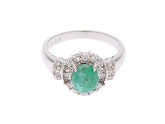 0.17ct ヒスイ 翡翠 ダイヤモンド リング・指輪 プラチナPT900