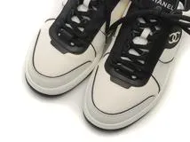 CHANEL　シャネル　スニーカー　レディース36　アイボリー/ブラック　レザー/スエード　G45212　2147100552379　【432】