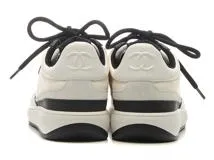 CHANEL　シャネル　スニーカー　レディース36　アイボリー/ブラック　レザー/スエード　G45212　2147100552379　【432】