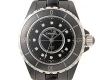 CHANEL　シャネル　時計　J12　H1625　ブラック文字盤　12Pダイヤ　セラミック　クォーツ　レディース　M