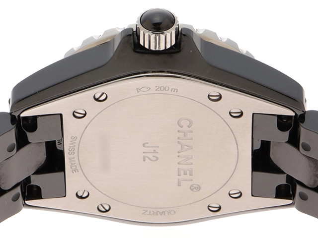 CHANEL　シャネル　時計　J12　H1625　ブラック文字盤　12Pダイヤ　セラミック　クォーツ　レディース　M