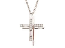 HARRY WINSTON ハリー・ウィンストン ネックレス トラフィック・クロス・ペンダント PEDPRERFTRF プラチナ950 ダイヤモンド計約0.72カラット【472】SJ