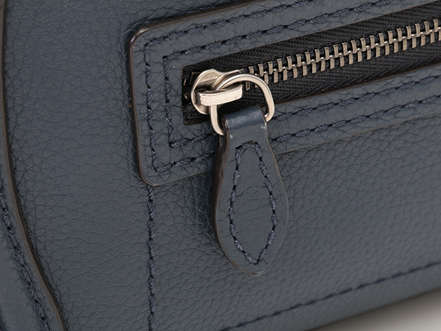 CELINE セリーヌ ラゲージ ナノショッパー ネイビー カーフ 2WAY  