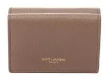 SAINT LAURENT　サンローラン　タイニーウォレット　459784　三つ折り財布　グレージュ　レザー　2147100557152【207】