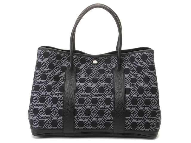 エルメス トートバッグ ネイビー/ブラック HERMES エルメス トートバッグ ガーデンパーティPMソーアッシュ