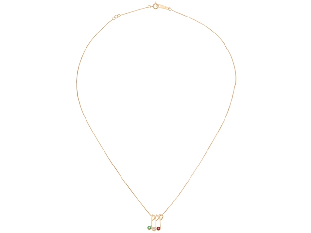 JEWELRY　ジュエリー　ネックレス　K18 ゴールド　エメラルド/ルビー/ダイヤモンド0.04ct  　約2.3g  　2147100558586【208】