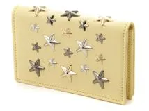 JIMMY CHOO ジミーチュウ スタースタッズ カードケース 名刺入れ イエロー レザー 【460】2147100559460