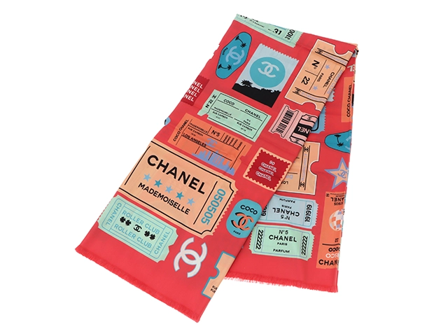 シャネル ロゴ ココマーク シルク100% 大判 スカーフ ストール ピンク 渋谷並木橋店】2024年春夏 CHANEL シャネル スカーフ ココマーク