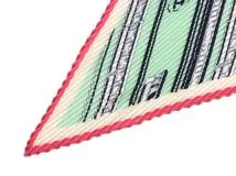 CHANEL シャネル スカーフ プリーツスカーフ グリーンxピンクxネイビー