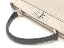 FENDI　フェンディ　セレリア　レギュラーピーカブー　アイボリー　グレー　レザー　8BN290【431】2147100559767