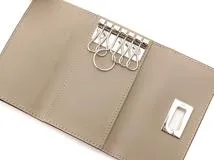 FENDI　フェンディ　ピーカブー　６レンキーケース　グレー　レザー　【432】　2147100560022