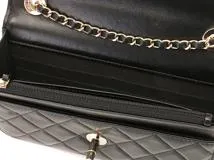 CHANEL　シャネル　トレンディCC　A80982　マトラッセ　チェーンウォレット ブラック　ゴールド金具　ラムスキン【432】2147100560367