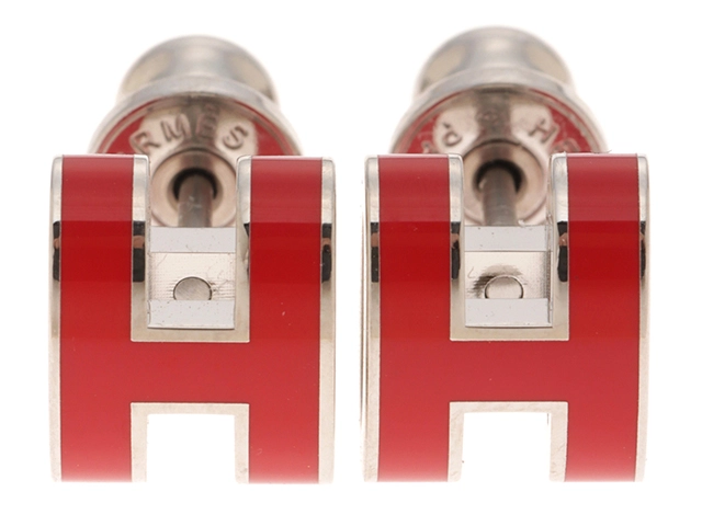 HERMES　エルメス　ポップアッシュ・ミニピアス　ルージュ/SS【431】2147100560459