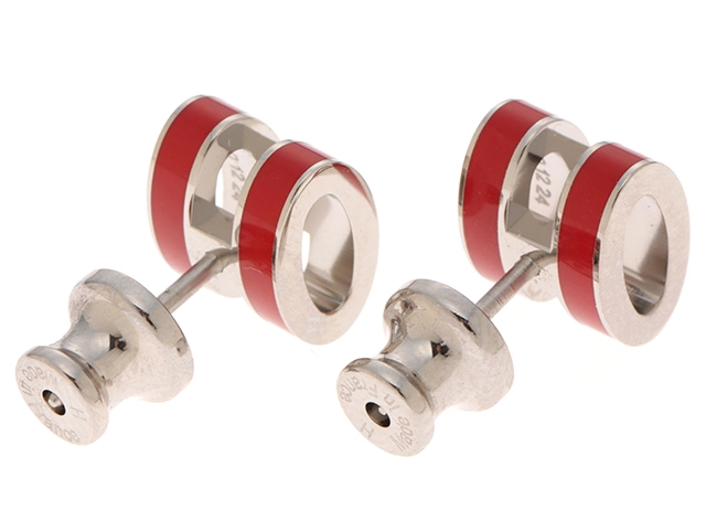 HERMES エルメス ピアス ポップアッシュ・ミニピアス ルージュ エナメル/ステンレススチール【472】YY