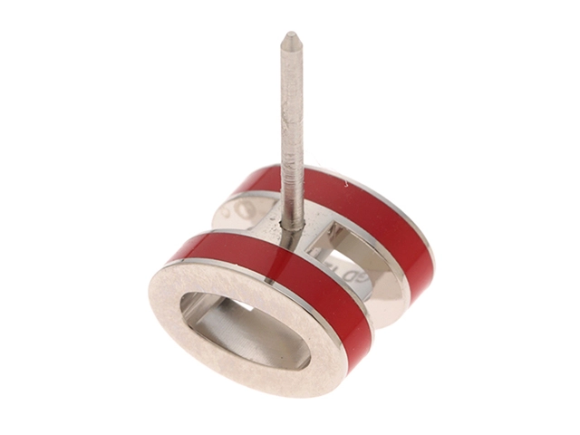 HERMES エルメス ピアス ポップアッシュ・ミニピアス ルージュ エナメル/ステンレススチール【472】YY