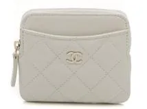 国内発送【上品で可愛いホワイト】CHANEL ジップ コインパース CHANEL シャネル マトラッセ ジップコインパース ホワイト/GP