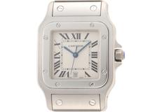 Cartier カルティエ メンズ クオーツ サントスガルべLM W20060D6 ホワイト文字盤 SS【472】HK