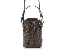 FENDI　フェンディ　バッグ　ズッカ　モントレゾールミニ　8BS010 A659F 13VK　ブラウン/ブラック　レザー【431】2147100562866