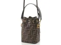 FENDI　フェンディ　バッグ　ズッカ　モントレゾールミニ　8BS010 A659F 13VK　ブラウン/ブラック　レザー【431】2147100562866