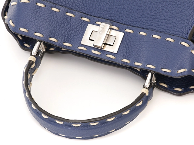 FENDI　フェンディ　セレリア　ミニピーカブー　ブルー　カーフ　8BN244 AFQ8 F1FPQ　2147100562873【432】