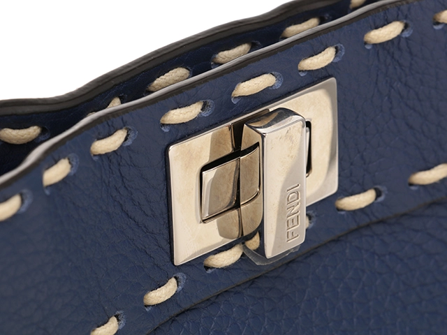 FENDI　フェンディ　セレリア　ミニピーカブー　ブルー　カーフ　8BN244 AFQ8 F1FPQ　2147100562873【432】