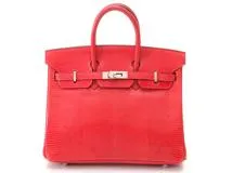 HERMES エルメス バーキン25 ルージュ シルバー金具 □K刻