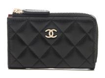 CHANEL　シャネル　マトラッセ　キーリングツキコインケース　ブラック／ＧＰ キャビアスキン　【472】YN