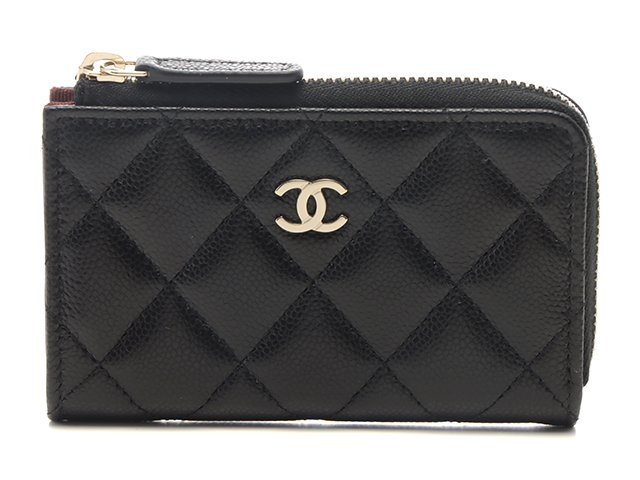 CHANEL シャネル マトラッセ キーリングツキコインケース ブラック