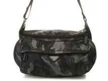 PRADA プラダ　カモフラージュ　ショルダーバッグ　ブラック／グリーン／ブルー　ナイ　VA0991　2147100565027　【437】