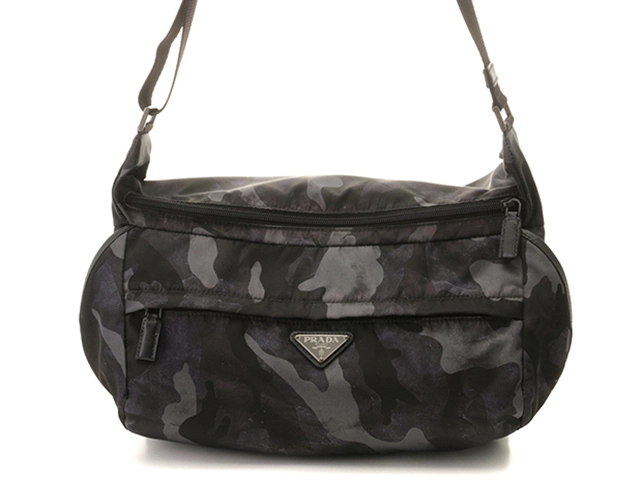 PRADA プラダ　カモフラージュ　ショルダーバッグ　ブラック／グリーン／ブルー　ナイ　VA0991　2147100565027　【437】