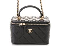 CHANEL　シャネル　マトラッセ　2wayチェーンバニティ　AP2199　ブラック/GP　ラムスキン　2147100565478【434】