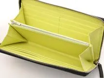 BALENCIAGA バレンシアガ　ラウンドファスナー　ナガサイフ　ブラック／ネオンイエロー　カーフ【472】2147100565485