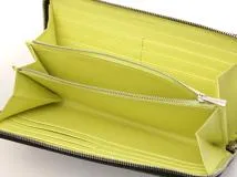 BALENCIAGA バレンシアガ　ラウンドファスナー　ナガサイフ　ブラック／ネオンイエロー　カーフ【472】2147100565485