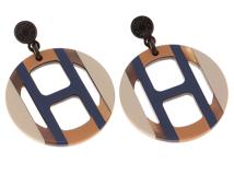HERMES エルメス Ｈエキップピアス オルフェーブル バッファローホーン ラッカー 2147100566987【200】