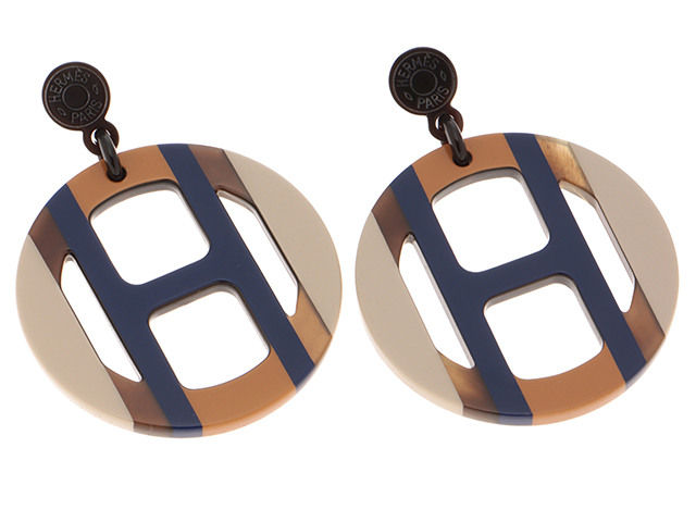 HERMES エルメス Hエキップピアス オルフェーブル バッファロー