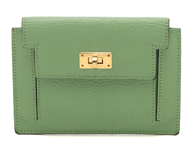 HERMES / ケリーポケットコンパクト ヴェールボスフォール D刻印 HERMES エルメス ポシェットケリー ブラック ゴールド金具