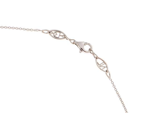 K18 WG ホワイトゴールド　ダイヤモンド　ネックレス　デビアス DEBEERS デビアス リボンネックレス K18ホワイトゴールド