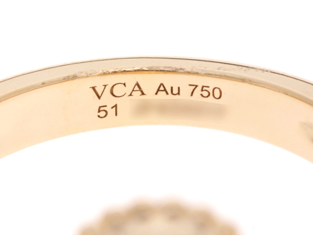 Van Cleef & Arpels ヴァンクリーフ&アーペル ヴィンテージアルハンブラ リング 51号 VCARO3QM00 K18YG/マラカイト/ダイヤモンド 2024年正規品【472】SJ