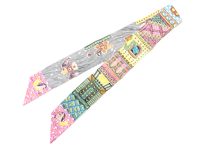 HERMES エルメス スカーフ ツイリー Super Silk Quest ジョーヌ