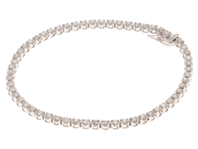 ダイヤモンド　pt850 K18 ブレスレット PT900 PT850 ダイヤモンド テニス ブレスレット : ジェム
