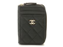 CHANEL　シャネル　マトラッセ　コインケース　ブラック　キャビアスキン　ゴールド金具　【434】2147100571417
