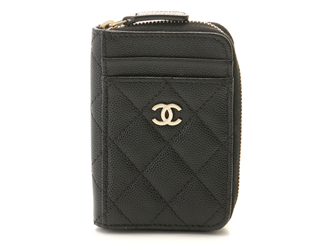 CHANEL シャネル マトラッセ コインケース ブラック キャビア