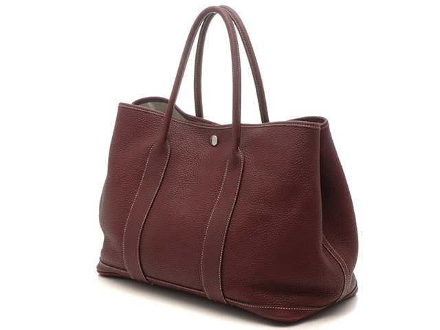HERMES エルメス ハンドバッグ ガーデンパーティPM トートバッグ ルージュアッシュ ネゴンダ シルバー金具【473】