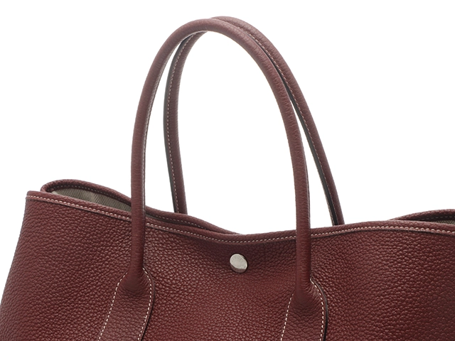 HERMES エルメス ハンドバッグ ガーデンパーティPM トートバッグ ルージュアッシュ ネゴンダ シルバー金具【473】